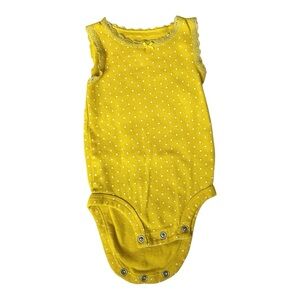 Carter’s Yellow Polka Dot Tank Top Baby Onesie 3 Month